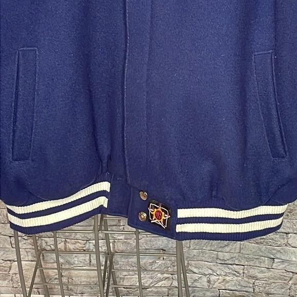 🔥🔥🔥ATL HAWKS VINTAGE WOOL BOMBER JACKET W Leather Lettering Size: XXL🥶🔥🔥🔥 - Picture 4 of 17